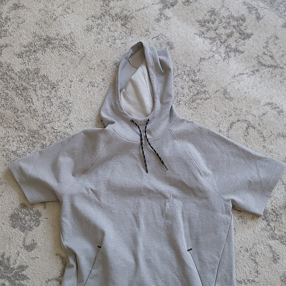 Gray Short Sleeve Hoodie